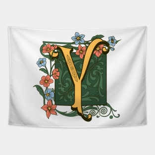 Art Nouveau Letter Y, Ornamental Letter Y, Art Deco Tapestry