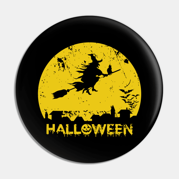 Witch Halloween Pin by Vector Design Mart