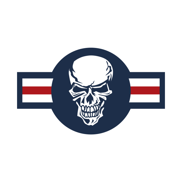 Military aircraft roundel emblem with skull illustration by hobrath