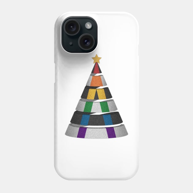 Large Spiral LGBT Ally Pride Flag Christmas Tree Vector Phone Case by LiveLoudGraphics