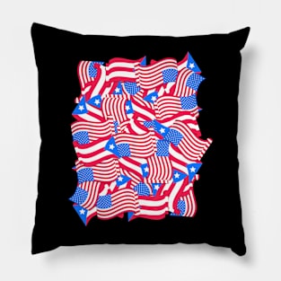 Puerto Rican American Design for Boricua USA Fans Pillow