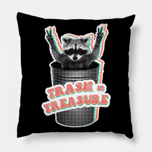 Trash is Treasure! raccoon trash panda Pillow