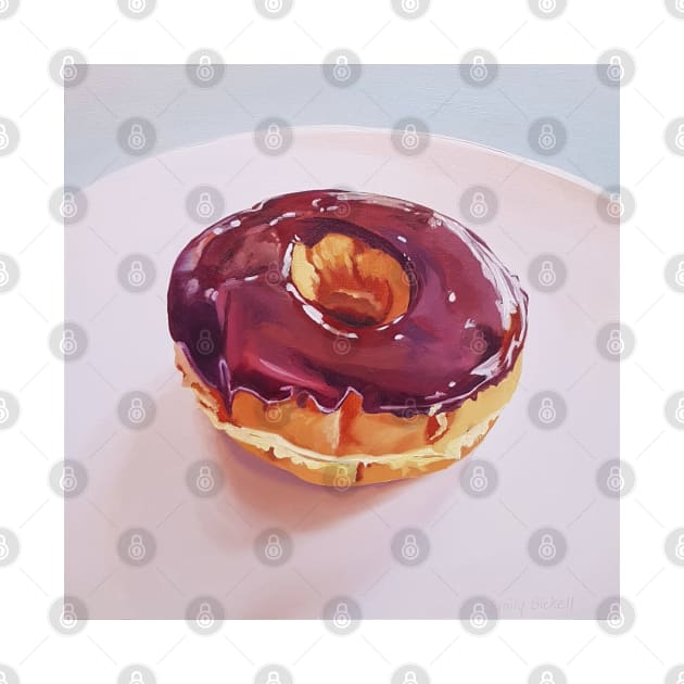 Chocolate Dip Donut Painting by EmilyBickell