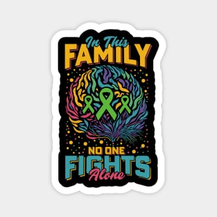 In This Family No one Fights Alone | Mental health awareness Magnet