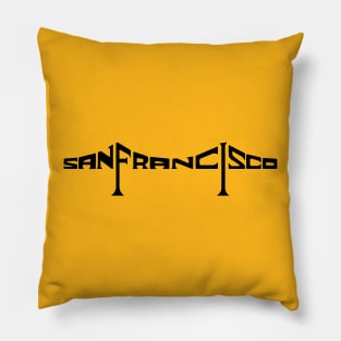 San Francisco Bridge Black Pillow