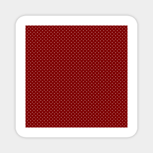 Large White Polka Dots On Dark Christmas Candy Apple Red Magnet