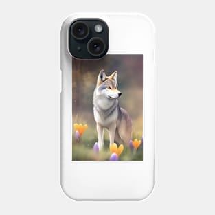 Spring Crocus Wolf Phone Case