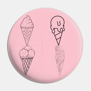 ice cream t-shirt Pin