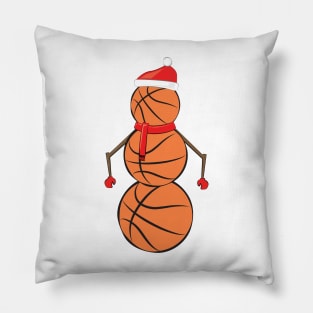 Funny Christmas Basketball Snowman Pillow