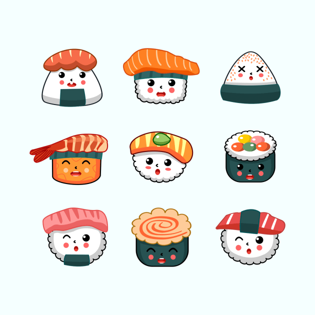 Sushi faces by Vintage Dream