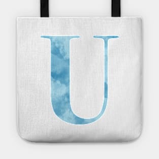 Clouds Blue Sky Initial Letter U Tote