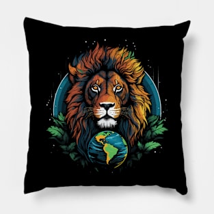 Lion Earth Day Pillow