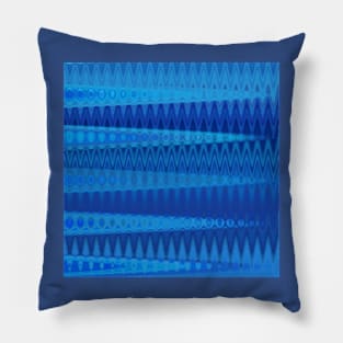 blue sound waves Pillow