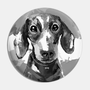 Black and white dachshund Pin