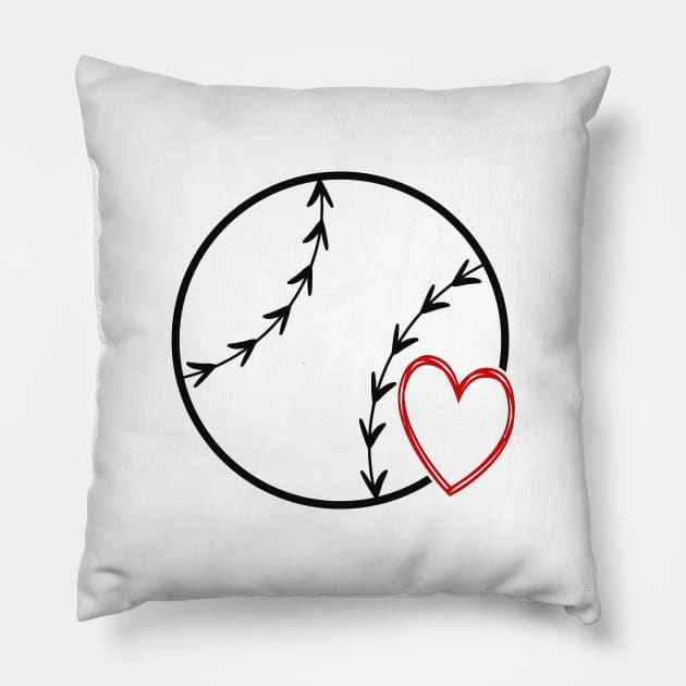 Baseball Heart Pillow by woleswaeh