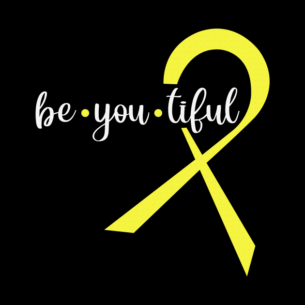 Be You Tiful Hydrocephalus Awareness Yellow Ribbon Warrior Support Survivor by celsaclaudio506