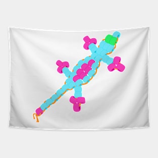 90s Bead Lizard (Teal and Pink) Tapestry