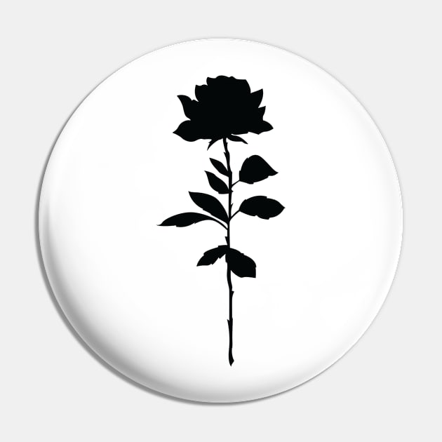 Black Rose Pin by White Name