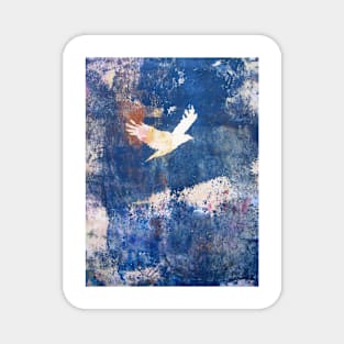 White Bird Flying Above the Clouds Magnet