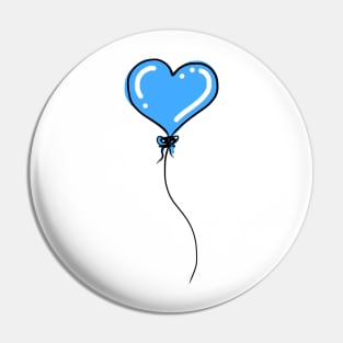 Blue Valentine Heart Balloon Pin