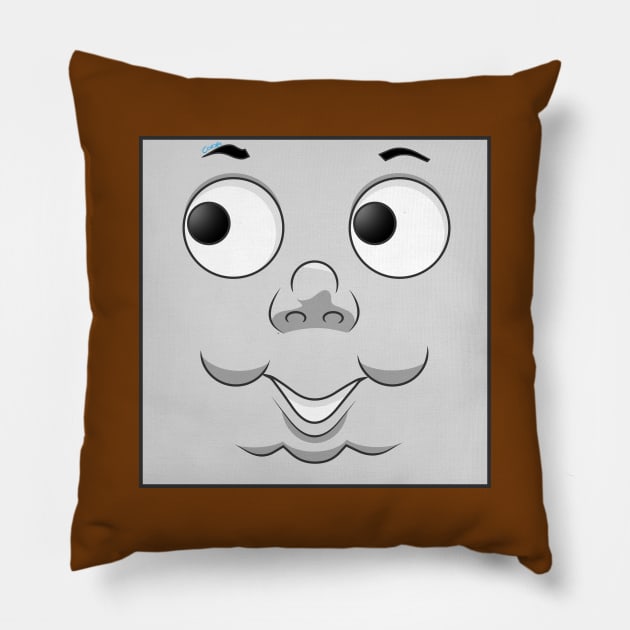 Toby happy face Pillow by corzamoon