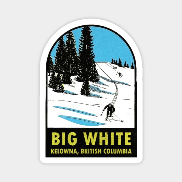 Big White Kelowna BC Vintage Magnet by Hilda74