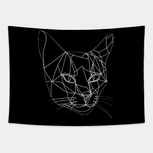 Line Cat Face Tapestry