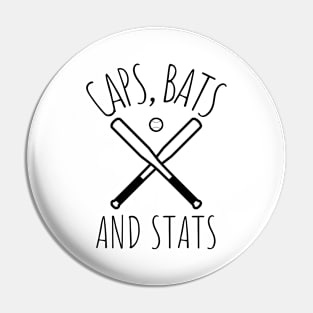 Caps, Bats and Stats Pin