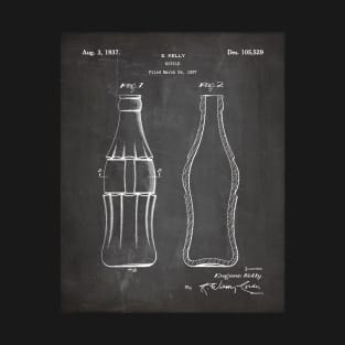 Soda Bottle Patent - Cook Chef Kitchen Décor Art - Black Chalkboard T-Shirt