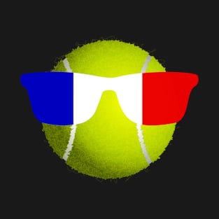 Tennis Ball With France Sunglasses T-Shirt