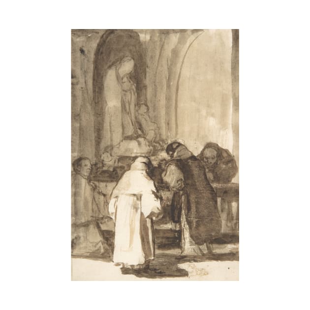 Figures inside a church by Francisco Goya by Classic Art Stall