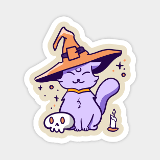 Halloween witch cat skull cute Magnet