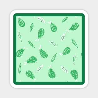 Light Green Leafy Pears Magnet