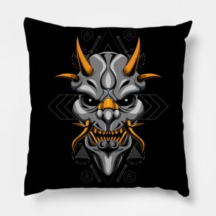 mecha mask ilustration Pillow