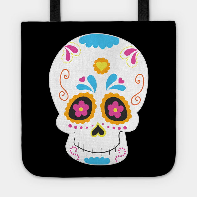 Sugar Skull Cat Dia De Los Muertos Sugar Skull Costume Tote
