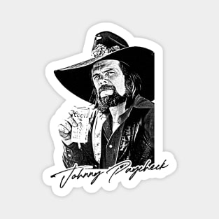 Johnny Paycheck / Retro Style Outlaw Country Fan Design Magnet