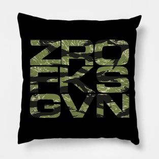 Zero Fucks Given - Tiger Print Camo Style Pillow