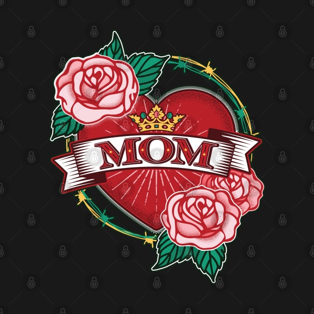 Ornamental Tattoo Style Heart - MOM by wickedpretty