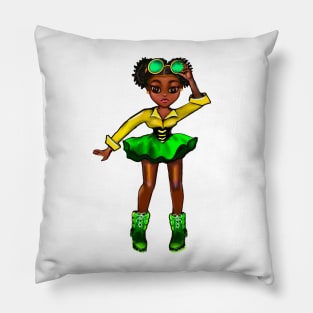 The top 10 best gift ideas for black girls and women. Reggae Rasta Jamaica black girls Anime girl in Jamaican national Flag colours colors Pillow