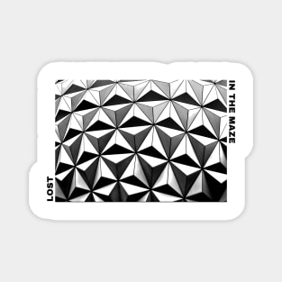 Black and White Pattern Maze Design Magnet