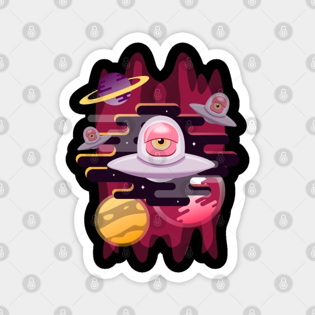 Alien Invaders Magnet by Red Rov