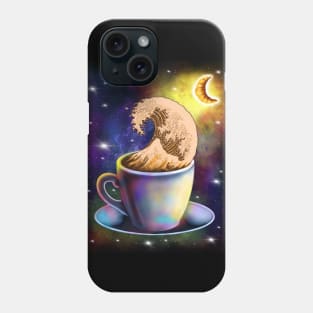 Cappuccino lover great wave creative art Phone Case