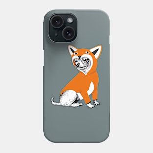 Funny Chihuahua dressed as fox Phone Case