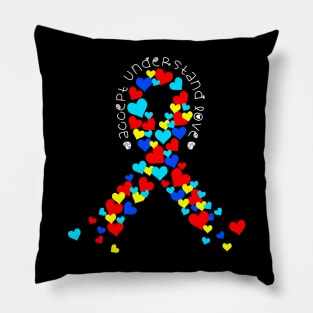 Ribbon Accept Understand Love Autism Pillow