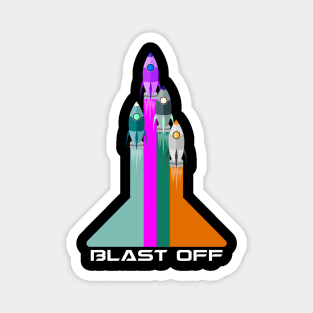 Blastoff Rocketships Design Magnet