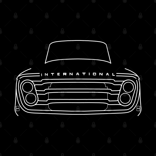 International Harvester AB series 1960s classic truck white outline graphic by soitwouldseem