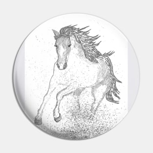 A horse runs in the desert Pin