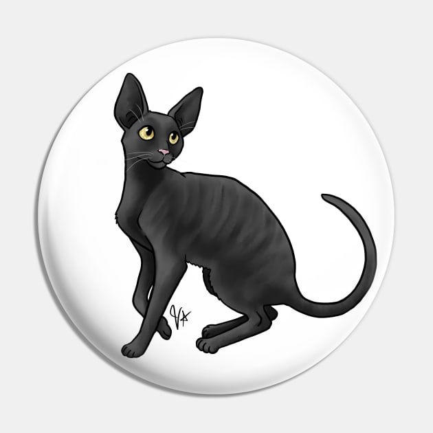 Cat - Cornish Rex - Black Pin by Jen's Dogs Custom Gifts and Designs