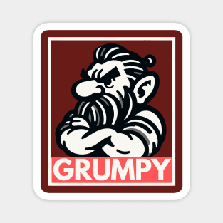 Grumpy Dwarf Silhouette Magnet