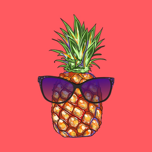 Retro Pineapple In Shades by fizzyllama